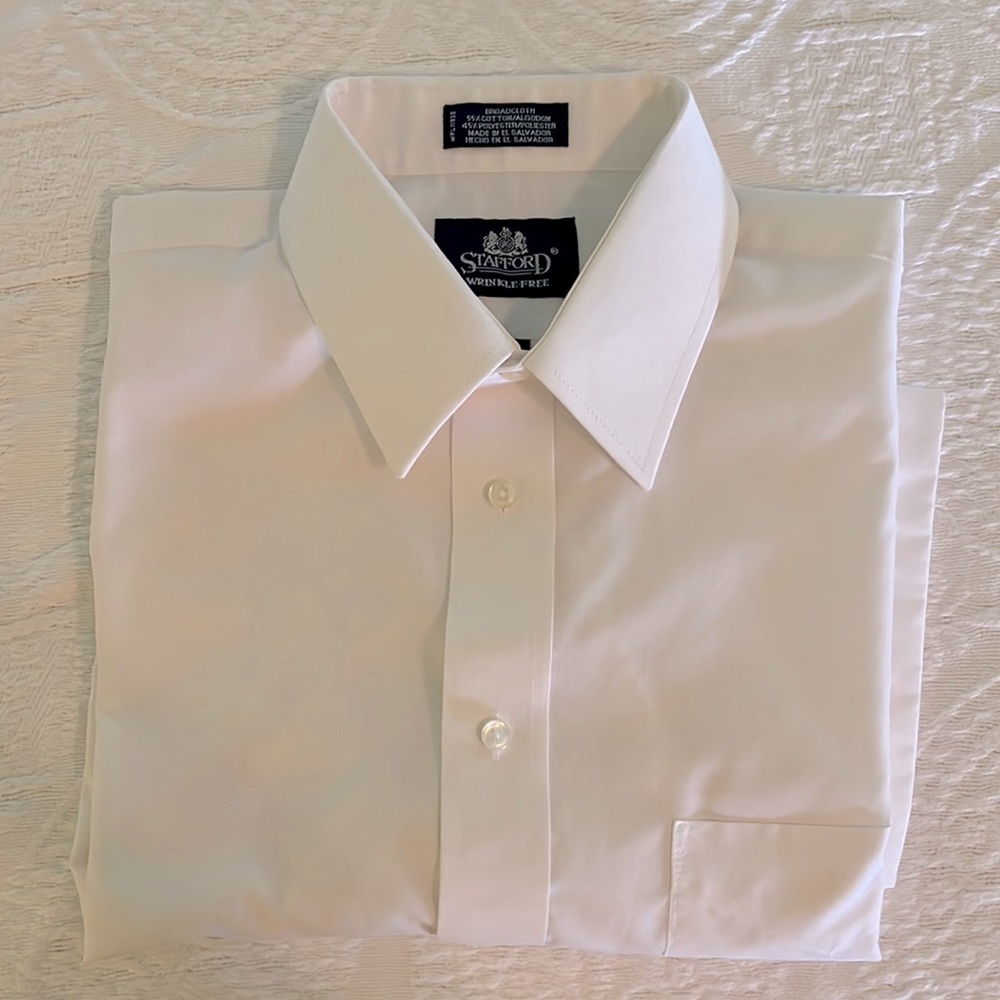 Men’s white shirt sleeve shirt STAFFORD size 16, clean and well maintained